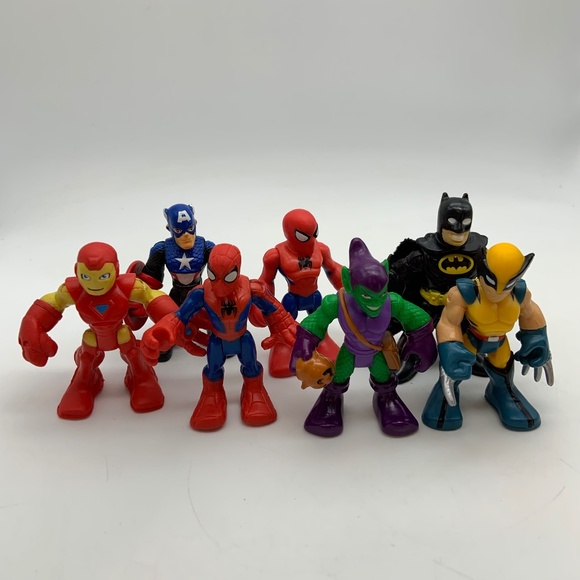 Hasbro Playskool Marvel and DC Comics Superheros Mini Figurines Set of 7 - Picture 2 of 10